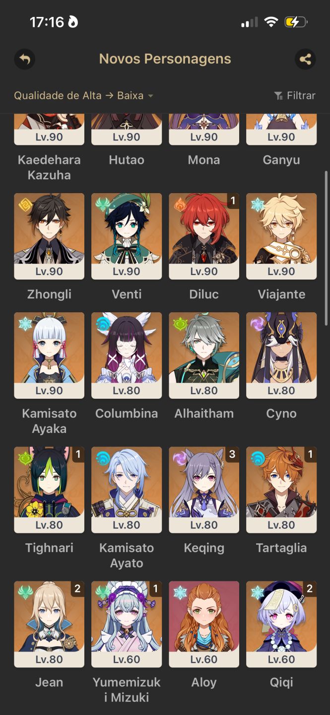 27 personagens limitados - genshin