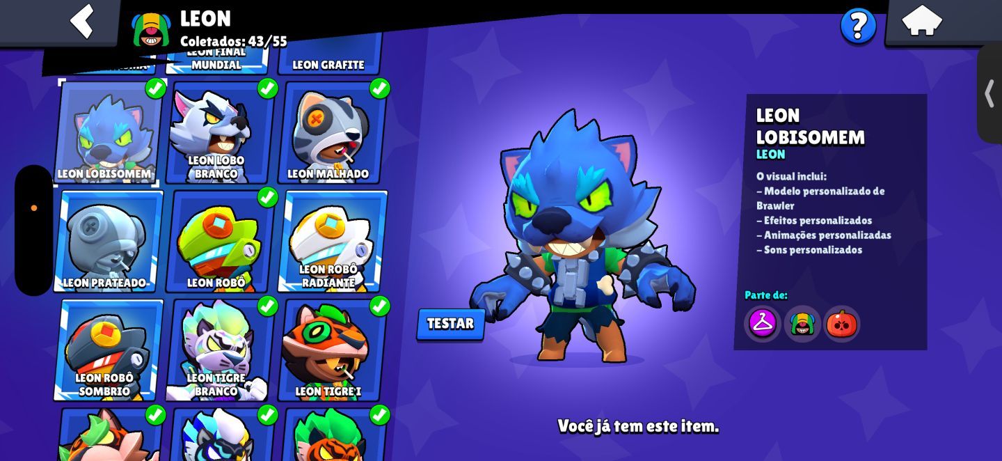 CONTA RARA DE BRAWL STARS COM COLT DESAFIANTE E +500 SKINS (70K de troféus)