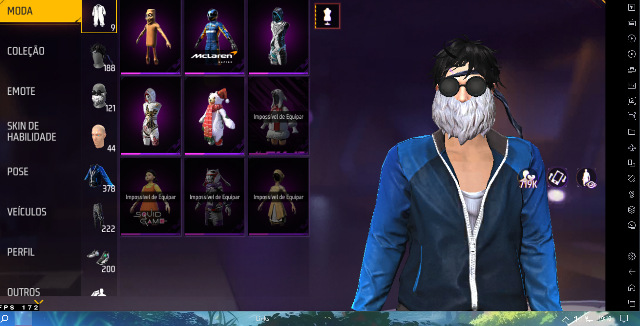 Conta de free fire LVL 66 e +8K likes