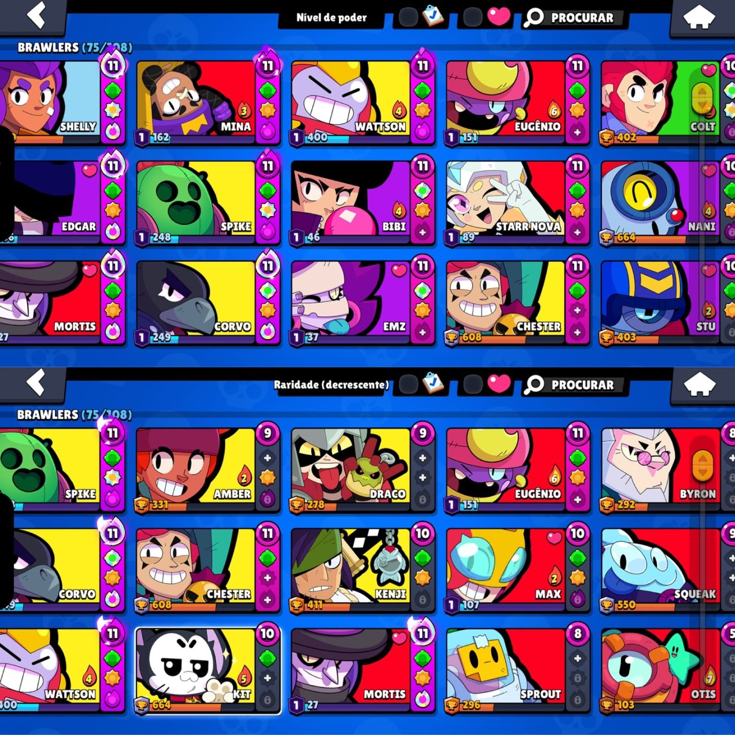 CONTA DE BRAWL STARS 35K DE TROFEUS | 75 BRAWLERS