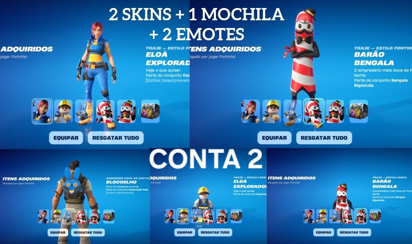 CONTAS FORTNITE COM 2 SKINS