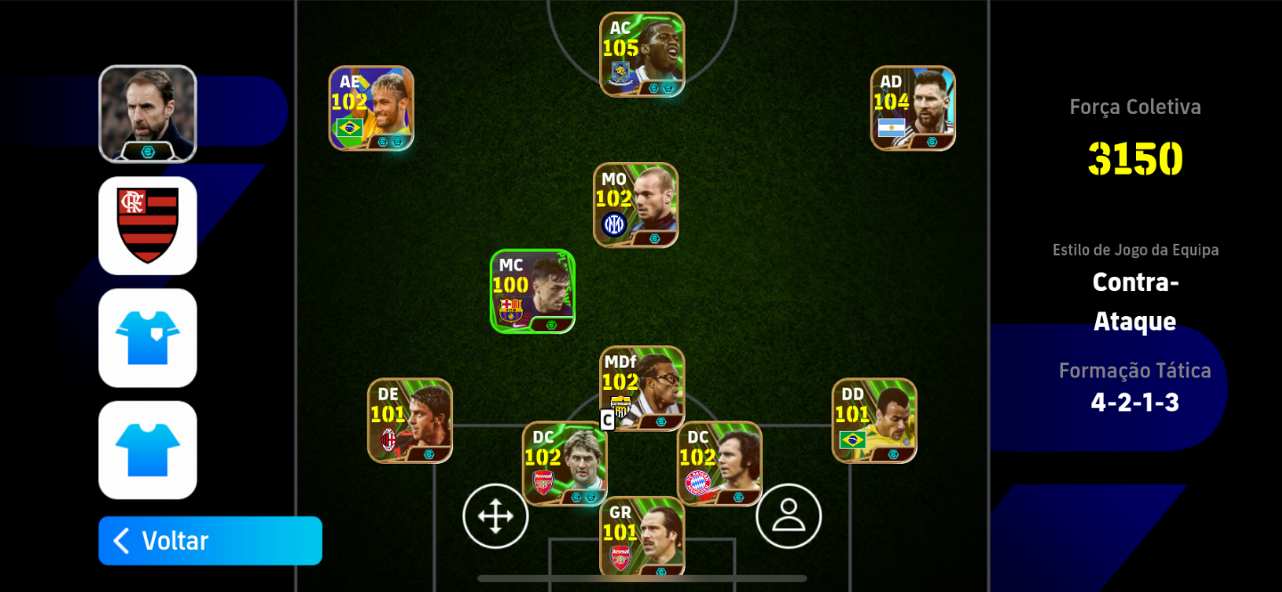 CONTA SUPER FORTE COM TIME PRINCIPAL FULL 100 OVER E PACK DO NEYMAR E DO MESSI !