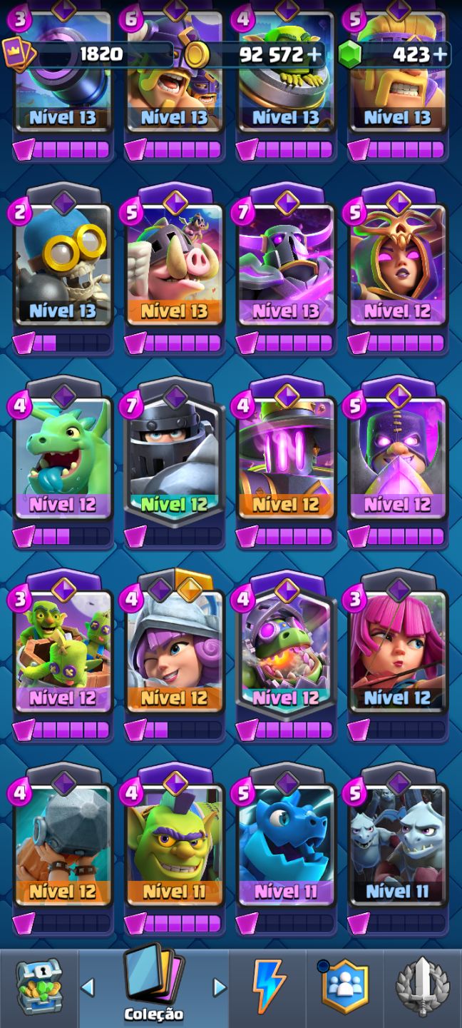 CONTA CLASH ROYALE TOP DECK FULL 16 LIGA 4 E MT ++