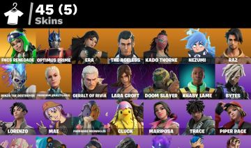 Conta Fortnite 45 SKINS/FNCS RENEGADE RAIDER/MACHADO LEON'S COMBAT RESIDENT EVIL