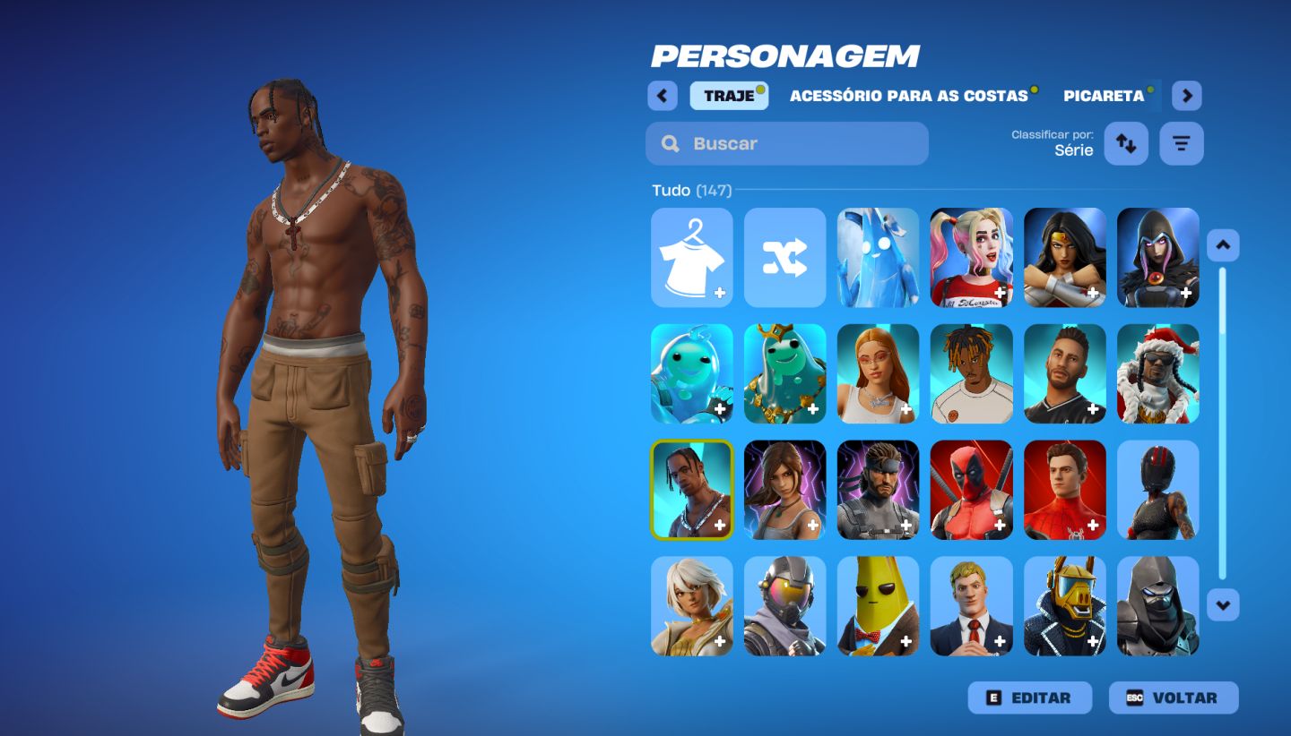CONTA FORTNITE OG 2018 | TRAVIS SCOTT | MIDAS | SALVE O MUNDO FUNDADOR