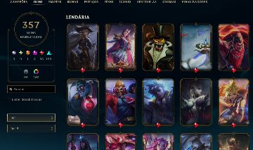 CONTA LOL ANTIGA COM 357 SKINS E ALGUMAS RARAS PEAK ELO MESTRE ATUAL DIAMANTE