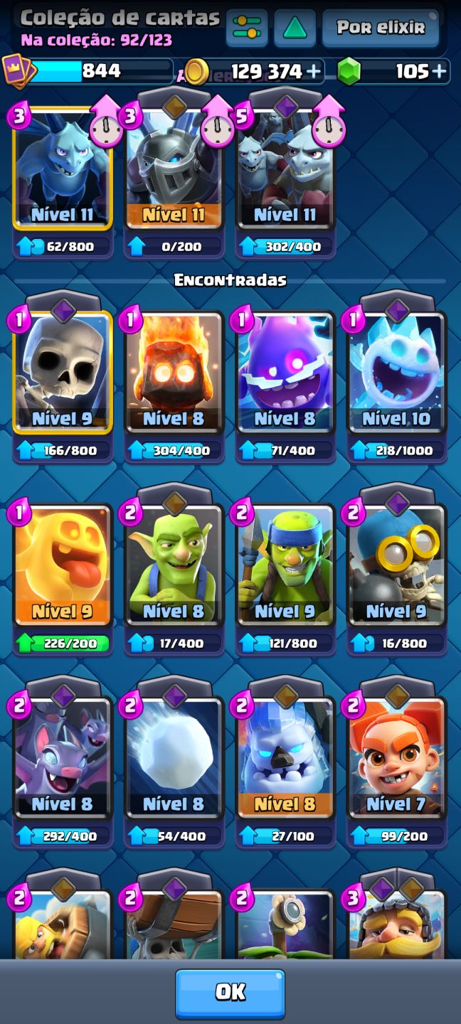 CONTA CLASH ROYALE QUASE FULL