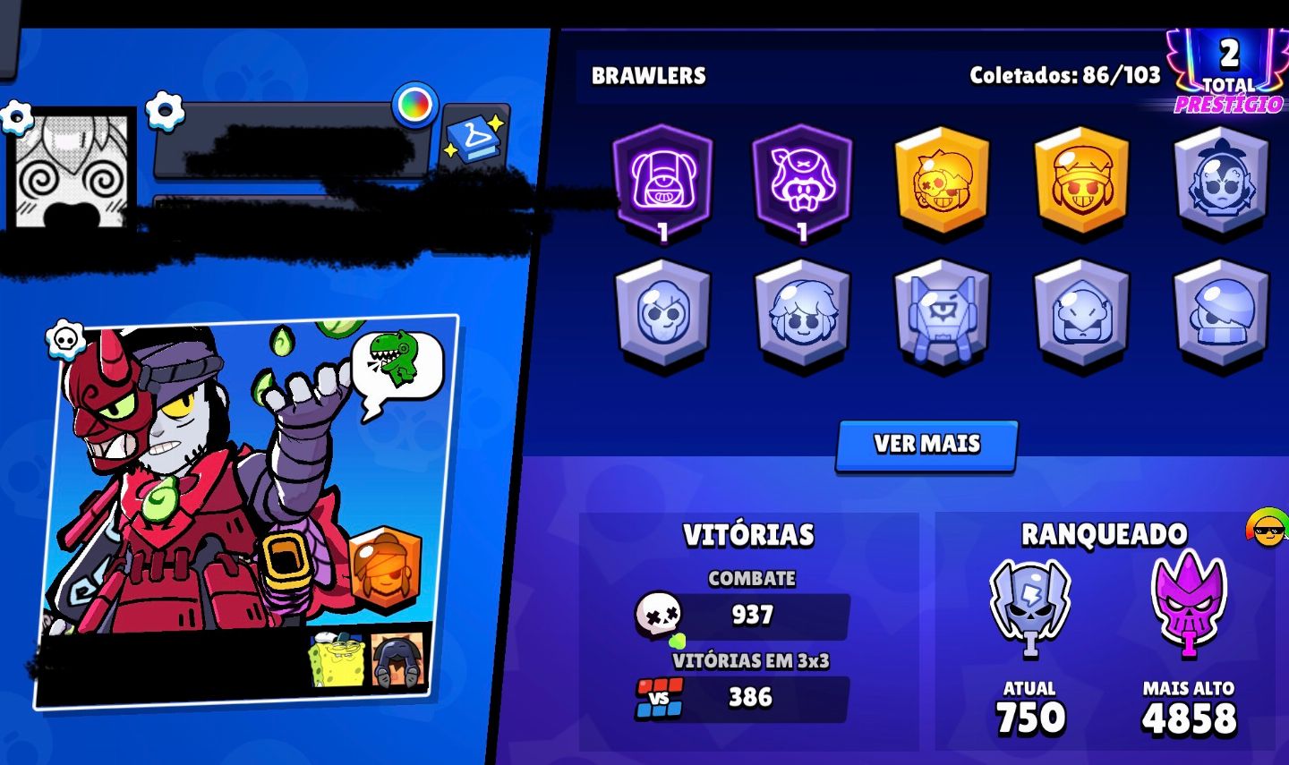Acc Brawl stars 50+ skins raras e de collab, 18800 trophys, com skin rara Dustin