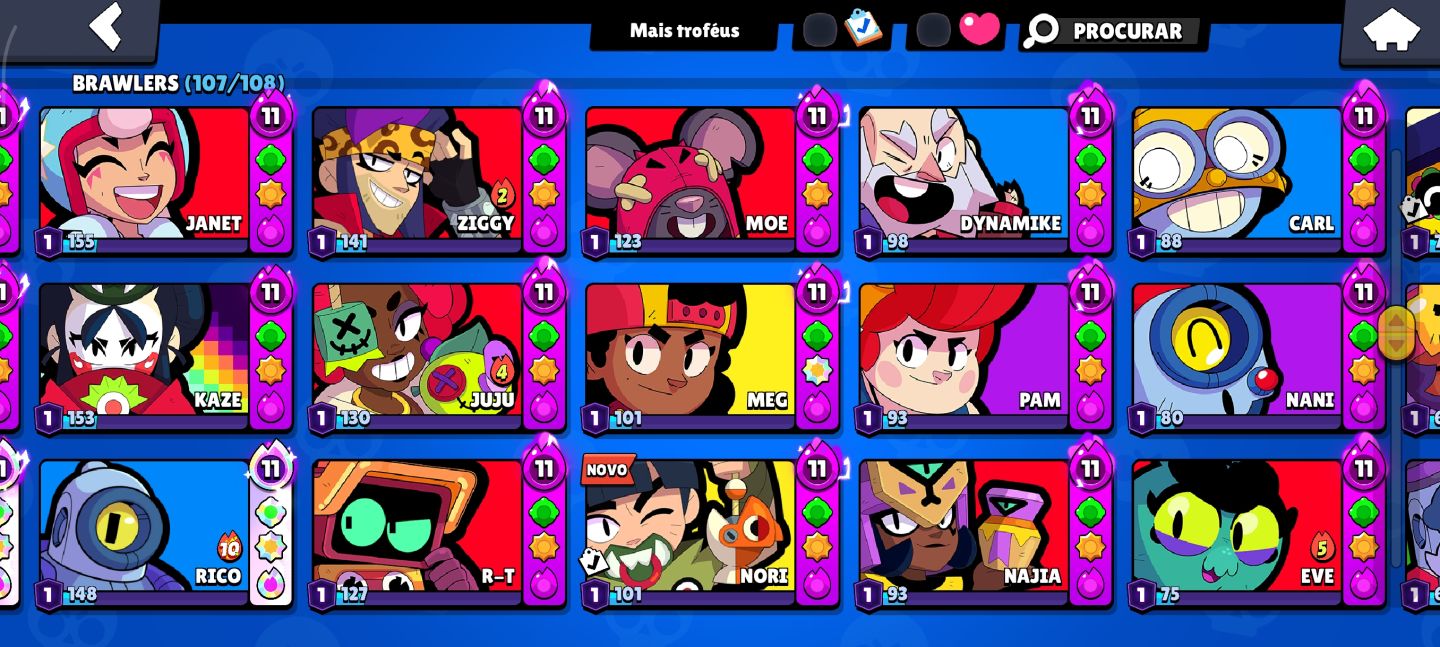 Conta brawl stars a venda +130K TROFÉUS E 97 BRAWLERS NO NÍVEL 11 + TODAS HIPER