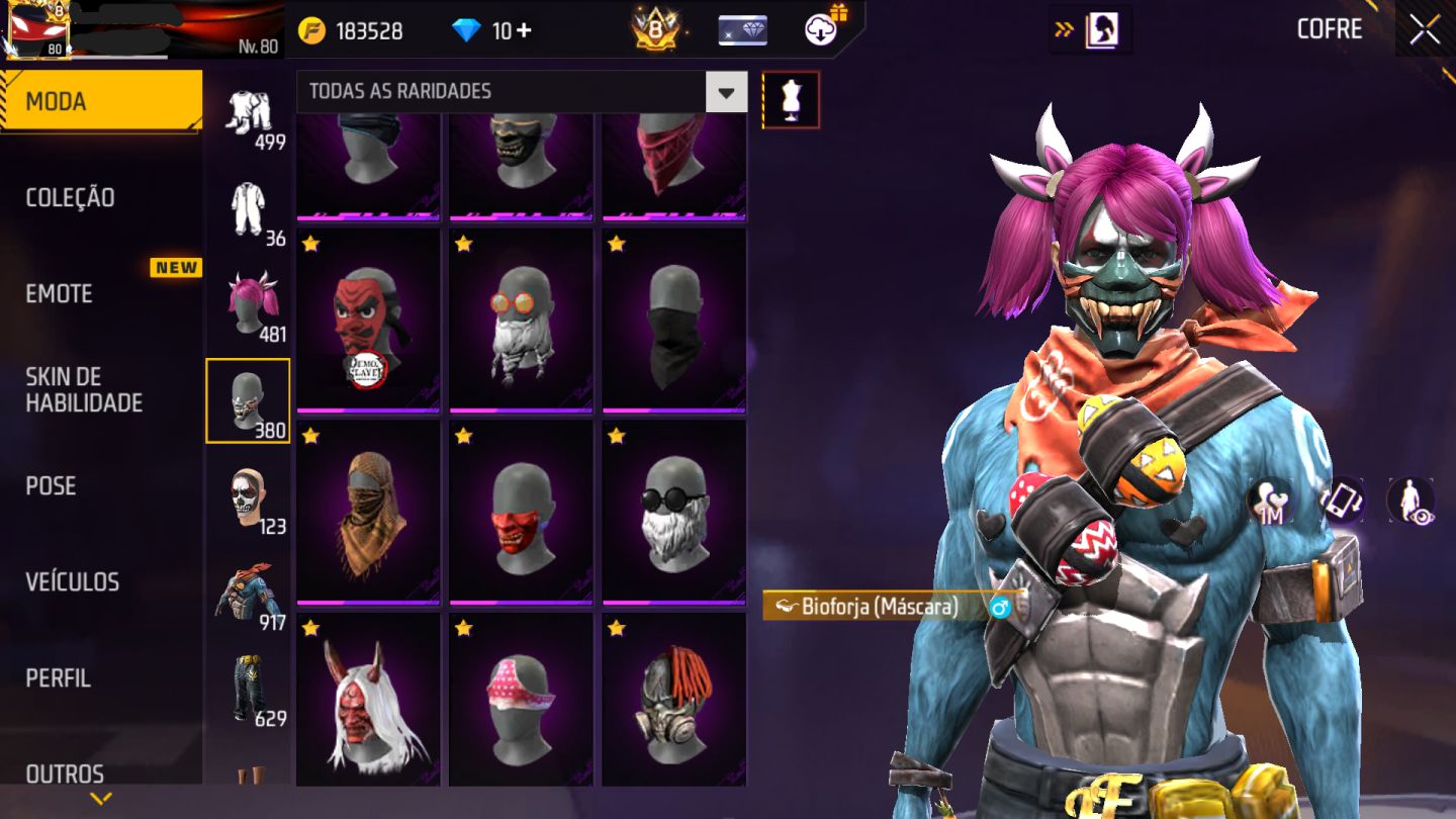 Conta de free fire prime 8, 380 k de diamantes gastos!