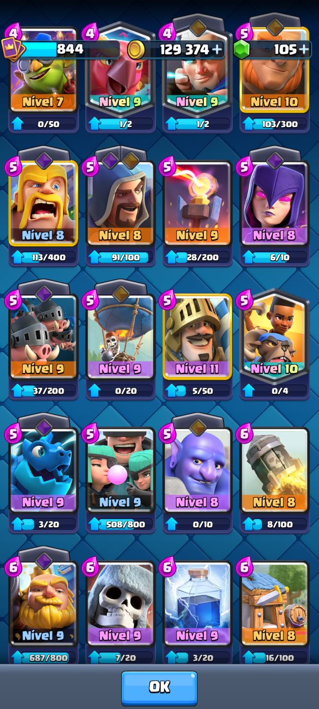 CONTA CLASH ROYALE QUASE FULL