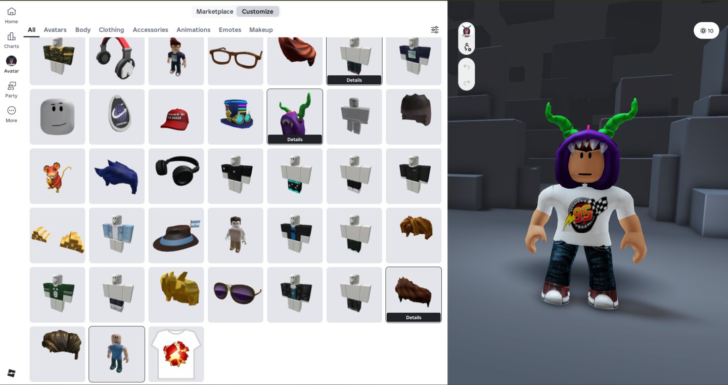 Conta com 2.070 robux gasto + 281 Rap