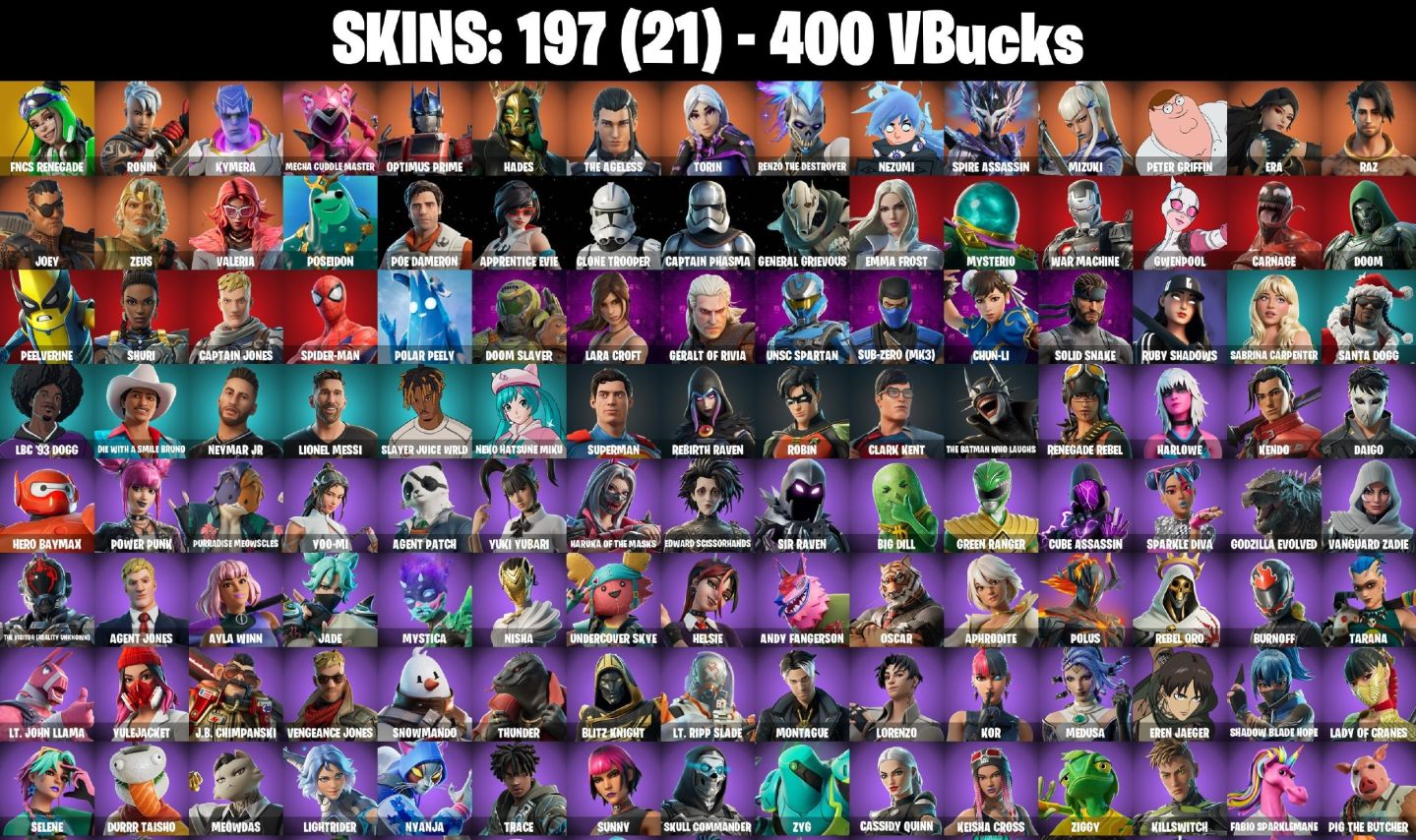 Conta Fortnite com FNCS Renegade | Ronin | Kymera |Mecha Cuddle Mast e 197 Skins