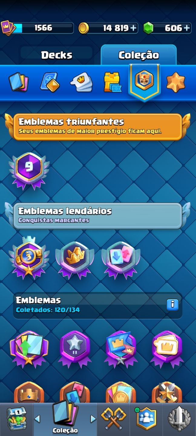 Conta Clash Royale 10478 Troféus ( Conta antiga com emblema de 9 anos )