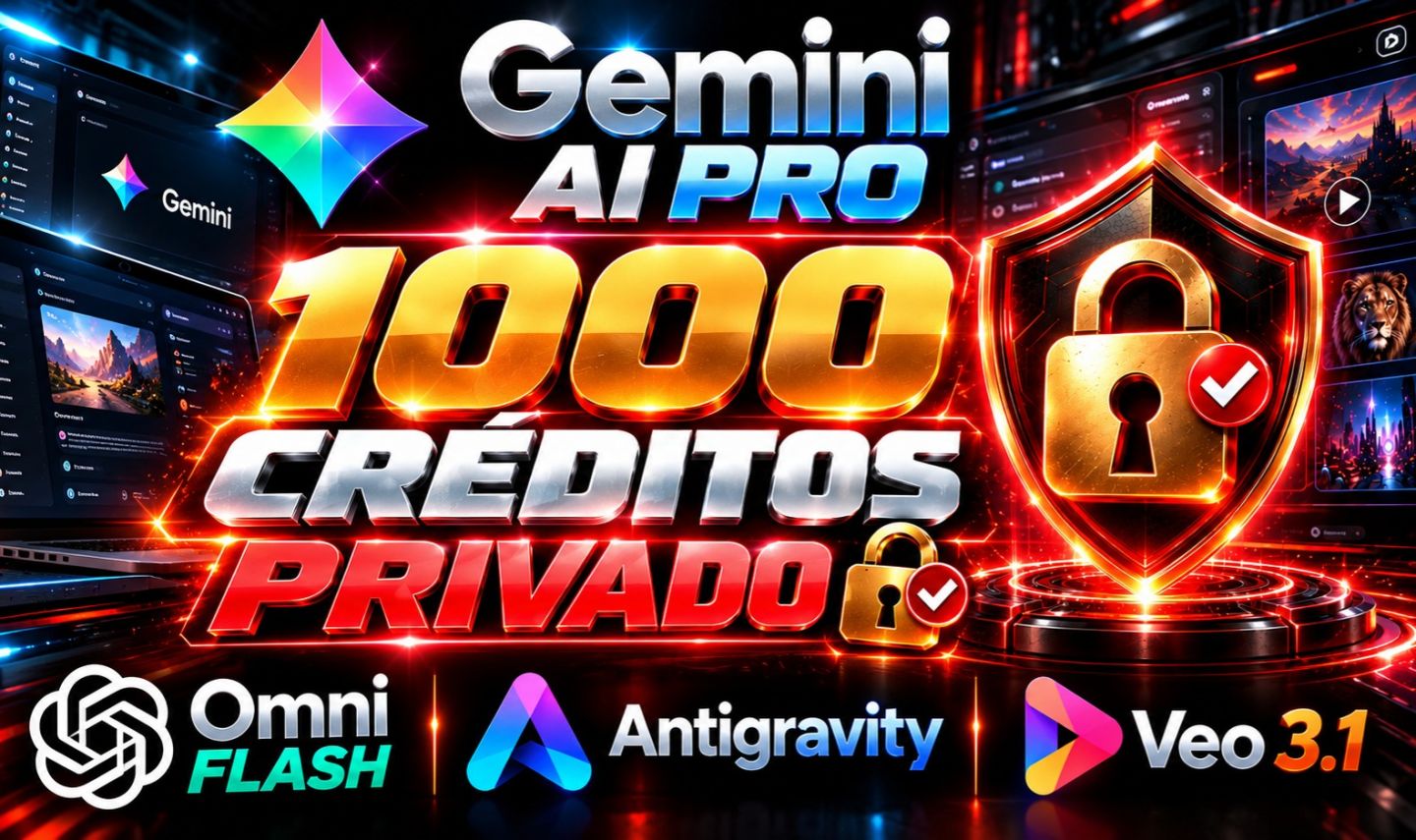 Google AI Pro | Gemini | 5Tb | Veo 3.1 | 1k de créditos Flow + Omni | Privado