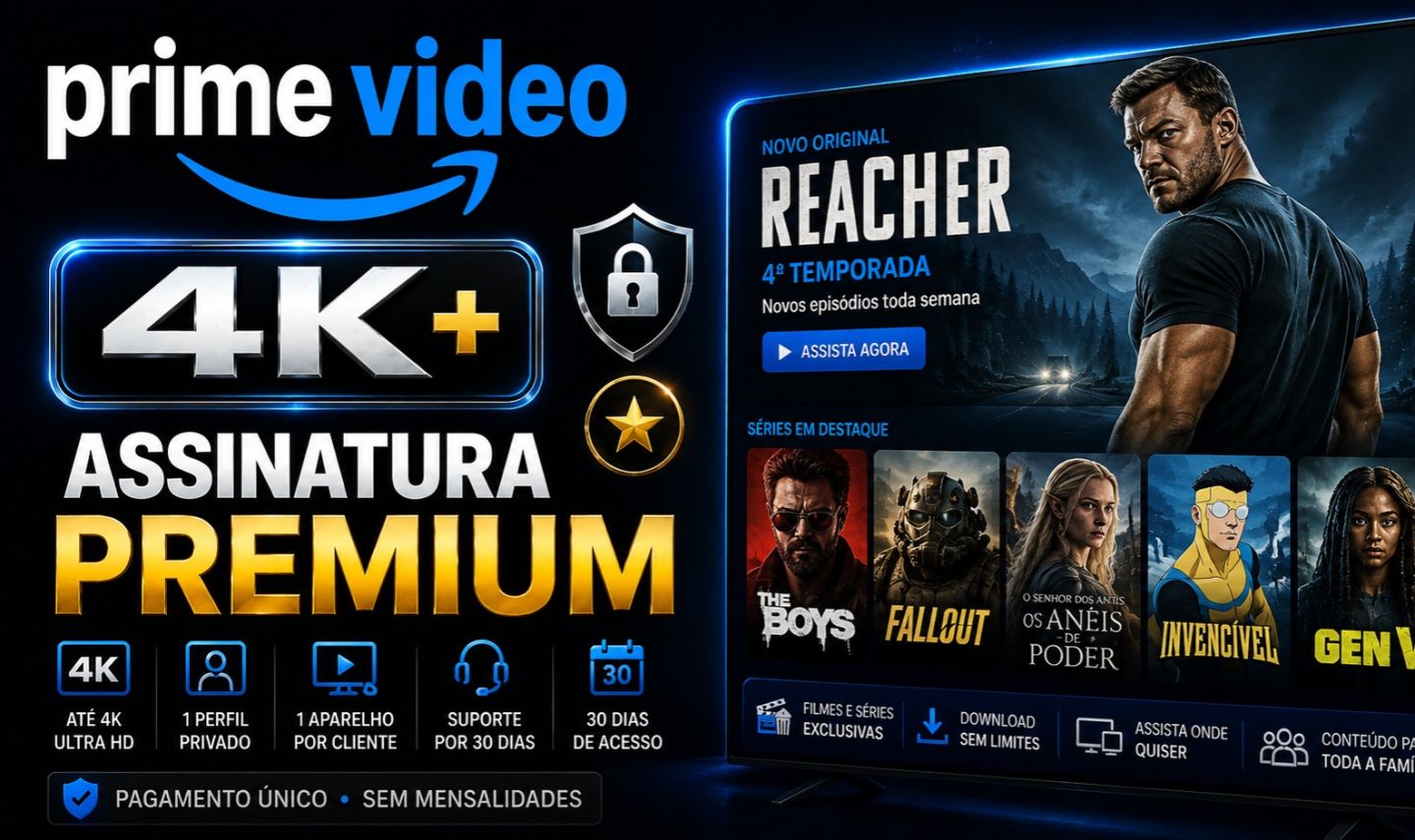 ASSINATURA PRIME VIDEO 4K - 30 DIAS