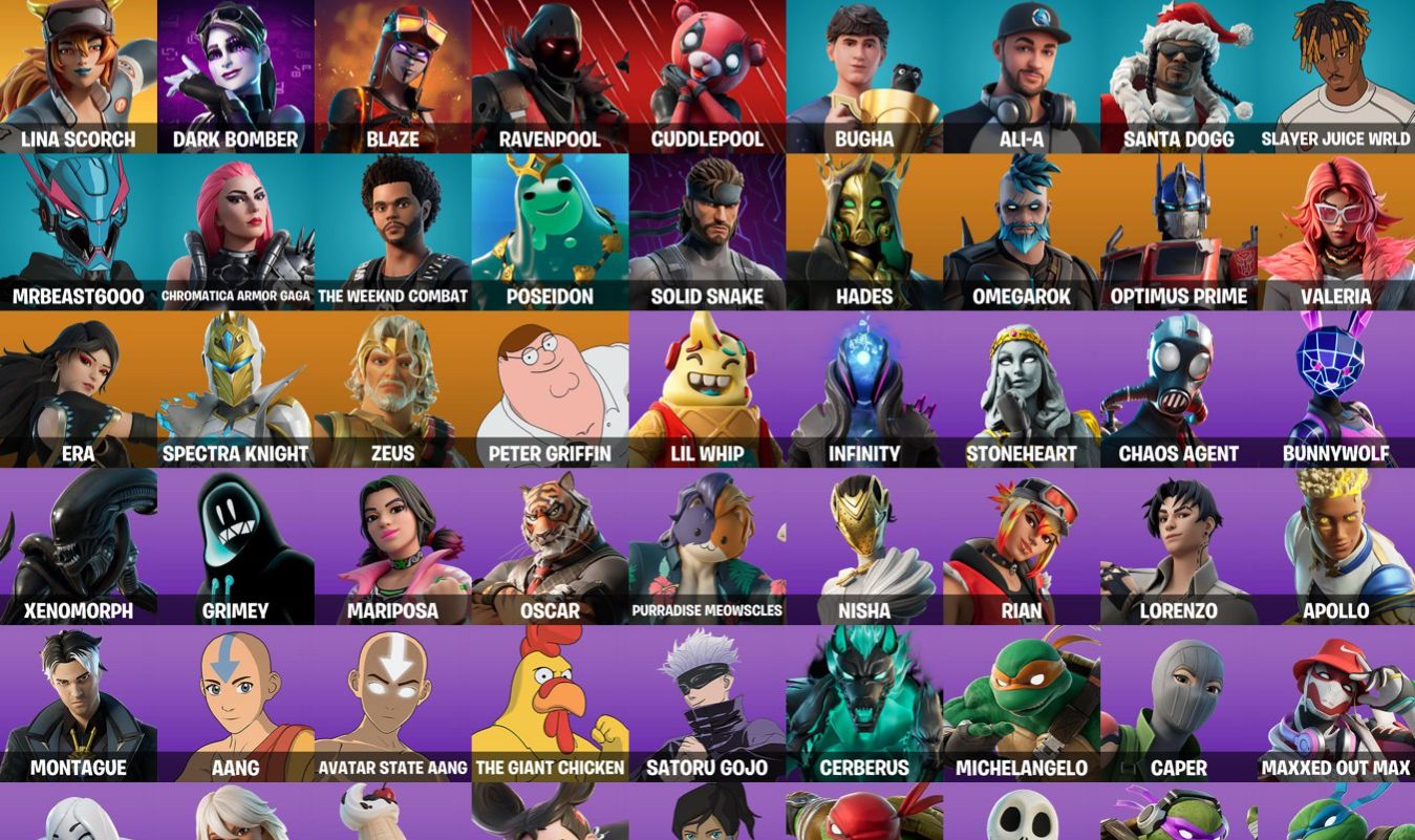73 SKINS - BLAZE - ICON SKINS - CAPER - TRYHARD - ICON EMOTES
