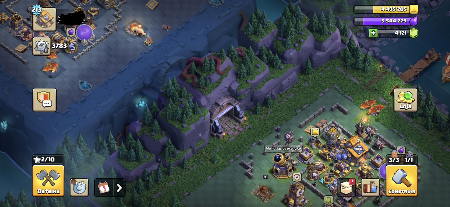 Clash of clãs iniciando cv17 nível 213 muitas coisas já upadas