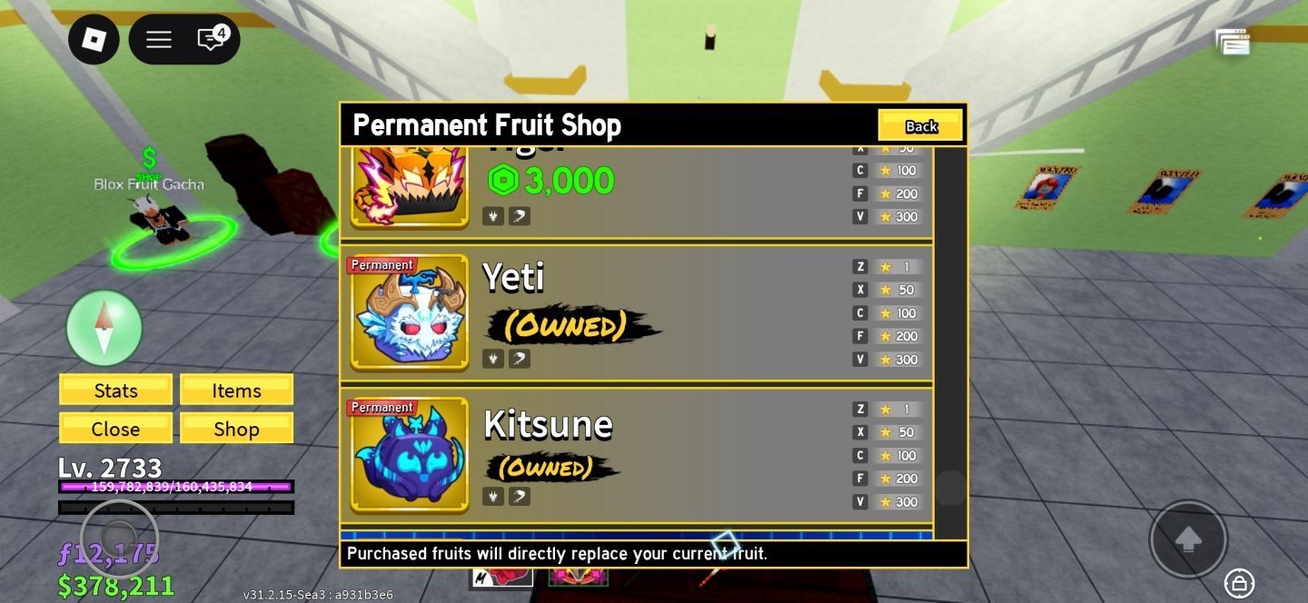 Conta bloz fruits com 6 frutas perm e anime vanguands com muita unit boa