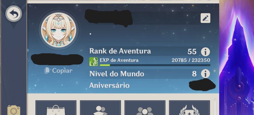 Conta Genshin -Ar55 América com Vesna R1, Vody R1, Chasca R1 e evento Livre.