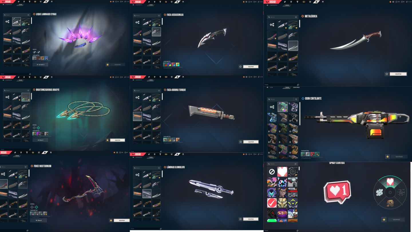 CONTA VALORANT COM PACOTES DE SKINS + LEAGUE OF LEGENDS