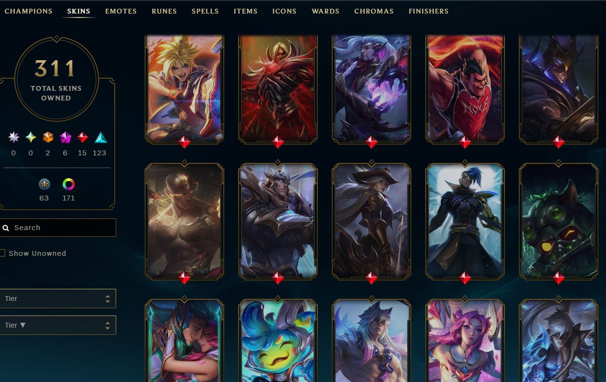 Conta LoL Diamante | 311 Skins | 63 Legado | Nível 422 | +Valorant e TFT