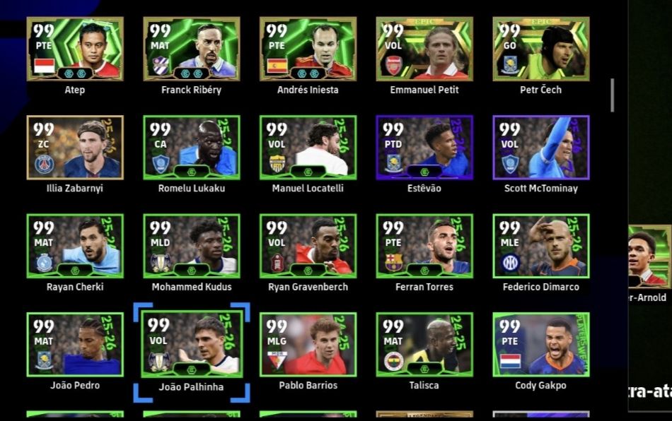 Conta Efootball Steam força 3206 vários blitz cooler, vários épicos