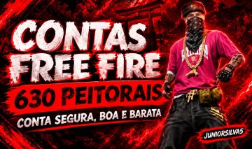 CONTAS FREE FIRE ANTIGA COM 4 ARMAS EVOLUTIVA+ 5 PUNHO+770 PEITORAL+SOMBRA ROXA