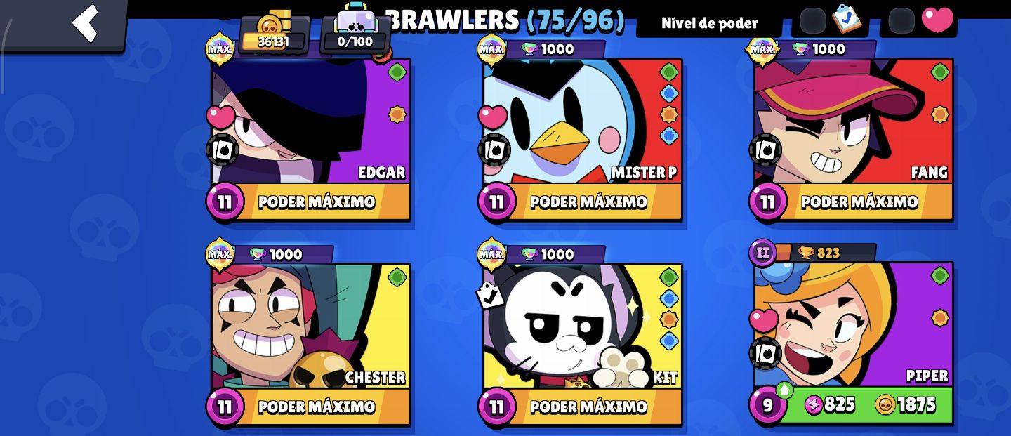 CONTA BRAWL STARS COM 36K DE TROFÉUS, 75 BRAWLERS E SKINS