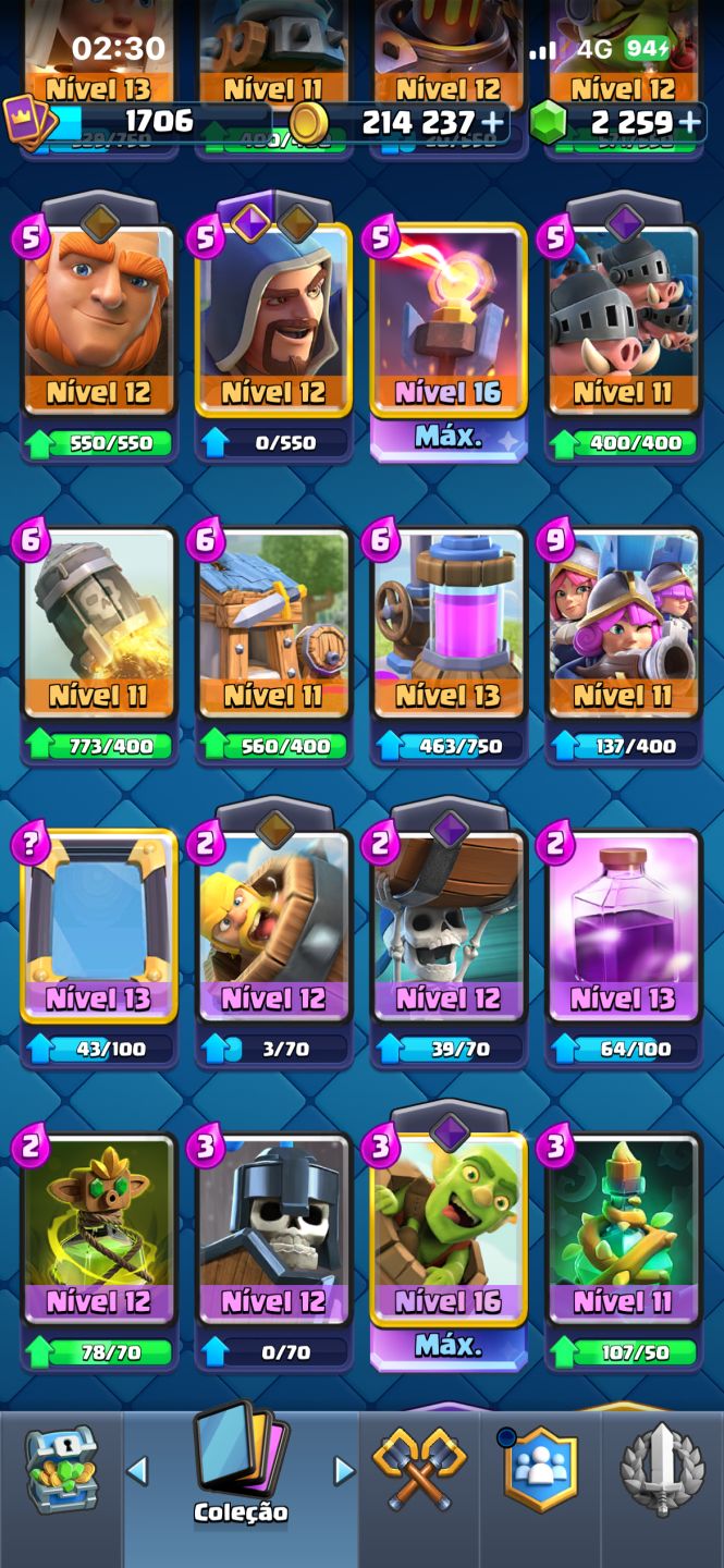 Conta Clash royale 12.600 troféus GEMADA