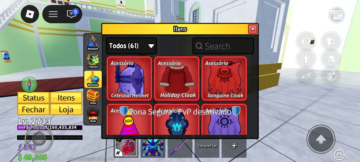 Conta Roblox com várias espadas míticas