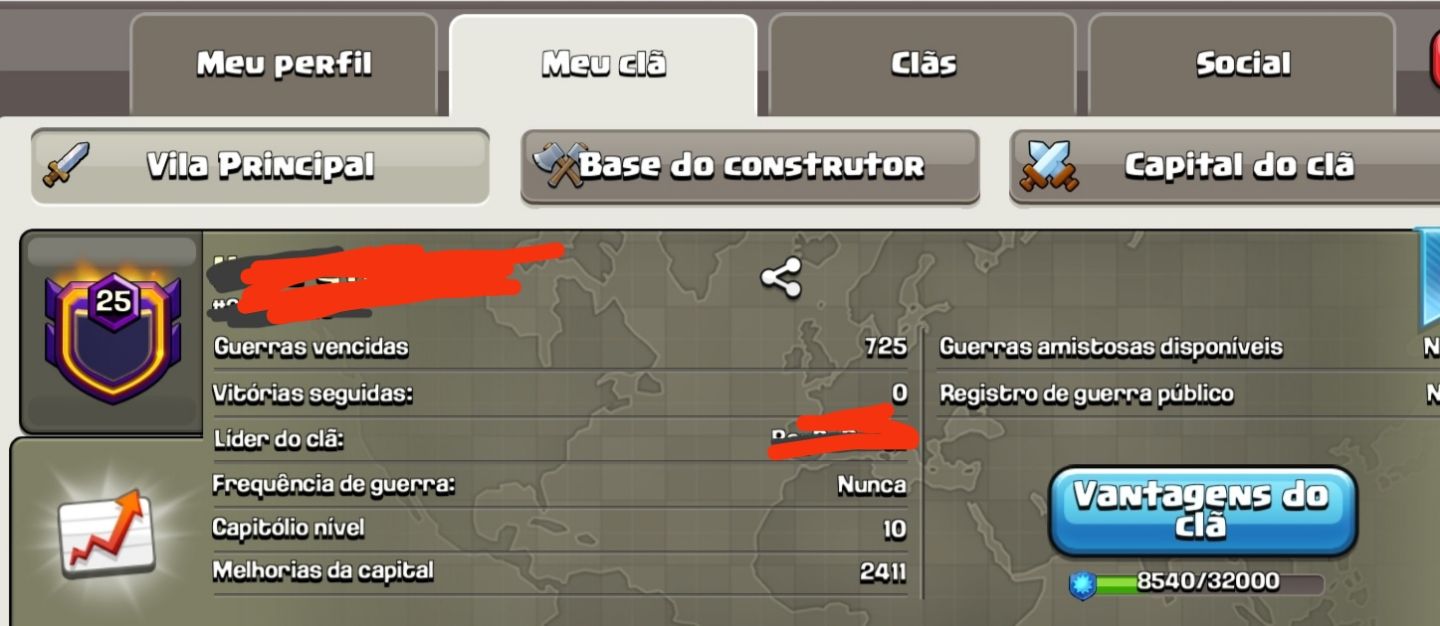 Clã lvl.25 histórico impecável top.