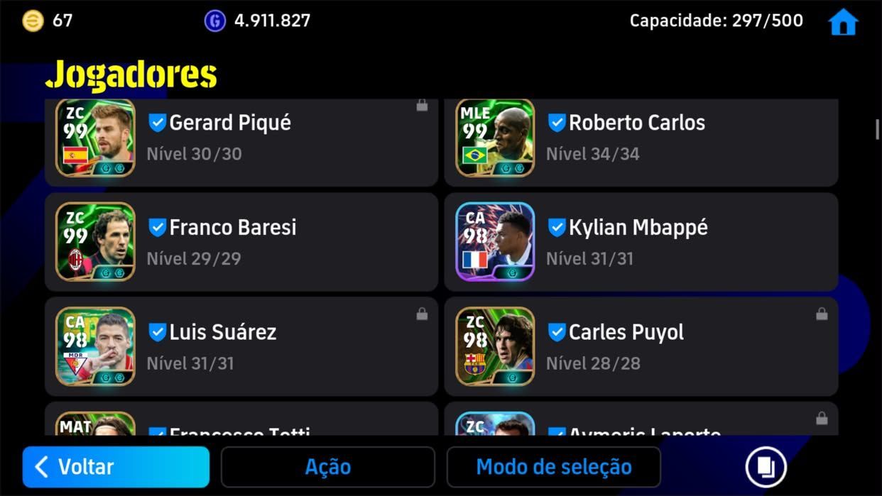 Conta de Efootball Braba do CR7,MESSI,KVARA BLITZ,BALE FORÇA COLETIVA MAX 3284+