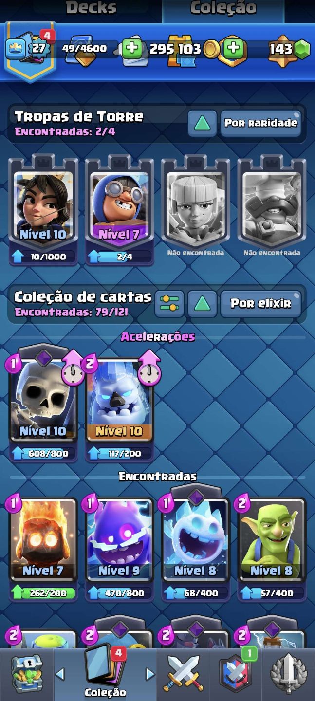 Conta Clash Royale 4200 | Mega Cavaleiro + Golem Nv10