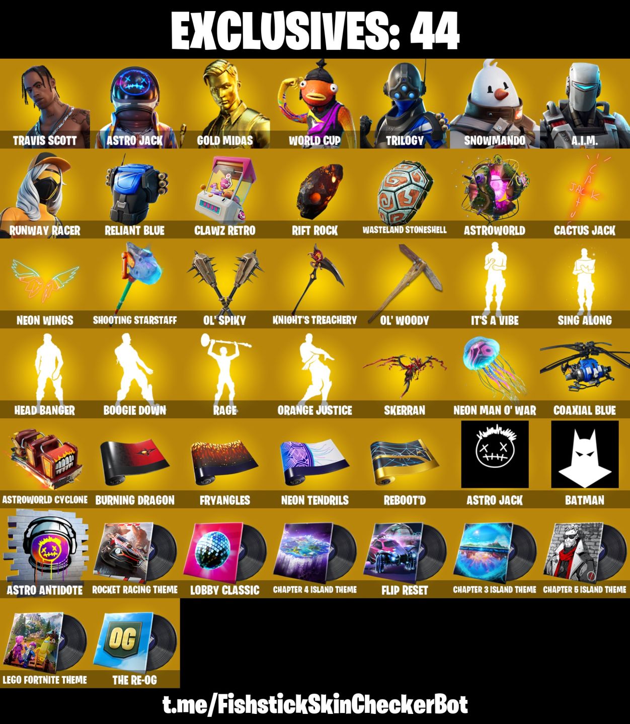 Conta Fortnite com Travis Scott | Astro Jack | Gold Midas | WORLD e 132 Skins