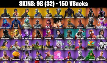 Conta Fortnite com CAVALEIRO NEGRO |The Reaper | Blue Squire | Royale e 98 Skins