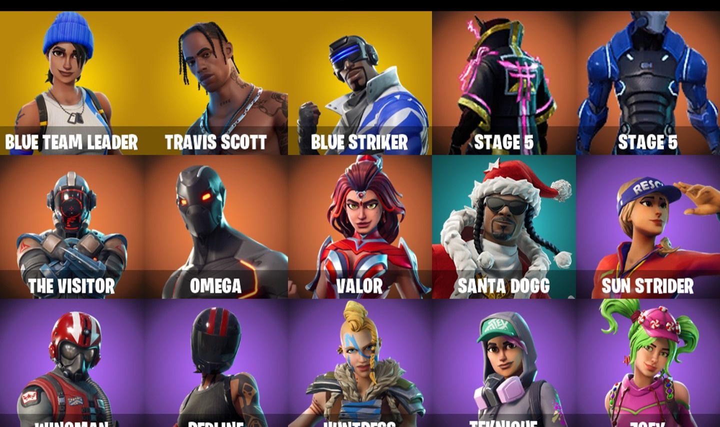 Conta Fortnite com Travis Scott | Blue Striker| The Visitor | Omega e 25 Skins