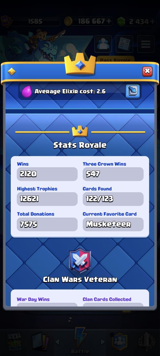 Clash Royale | Torre Nível 15 | Recorde 12.621 Troféus | Coleção 122/123 Cartas
