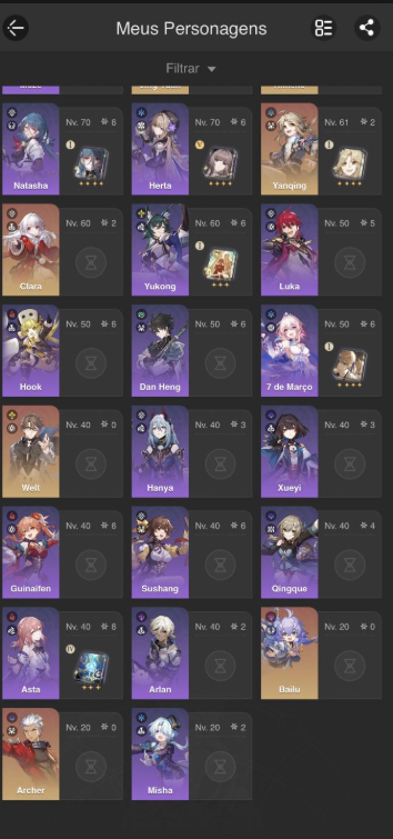 Conta genshin END GAME com os melhores DPS do jogo + conta Honkai star rail