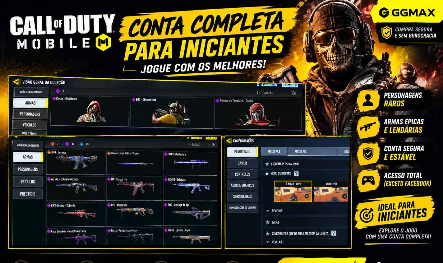 COD Mobile | Conta para Iniciantes | Skins Raras, Armas Épicas e Acesso Activ