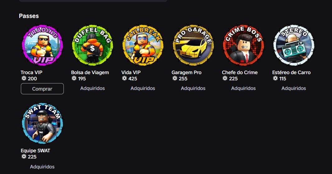 Conta do Roblox desde 2017 com gamepass!
