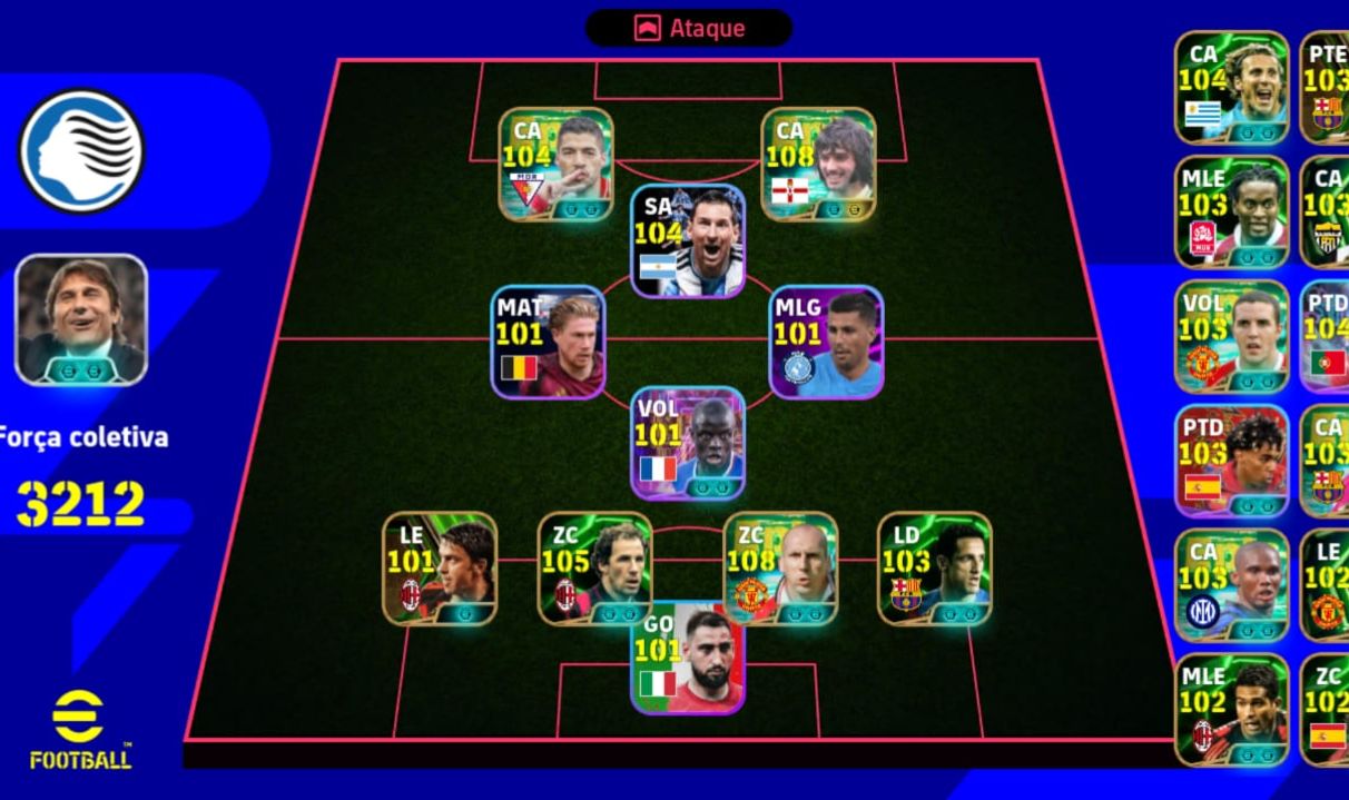 CONTA TOP DE EFOOTBOLL TOP COM MUITOS JOGADORES BONS