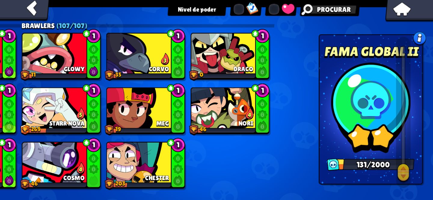 TODOS OS BRAWLERS, 2019, 250 SKINS, 33 FULL