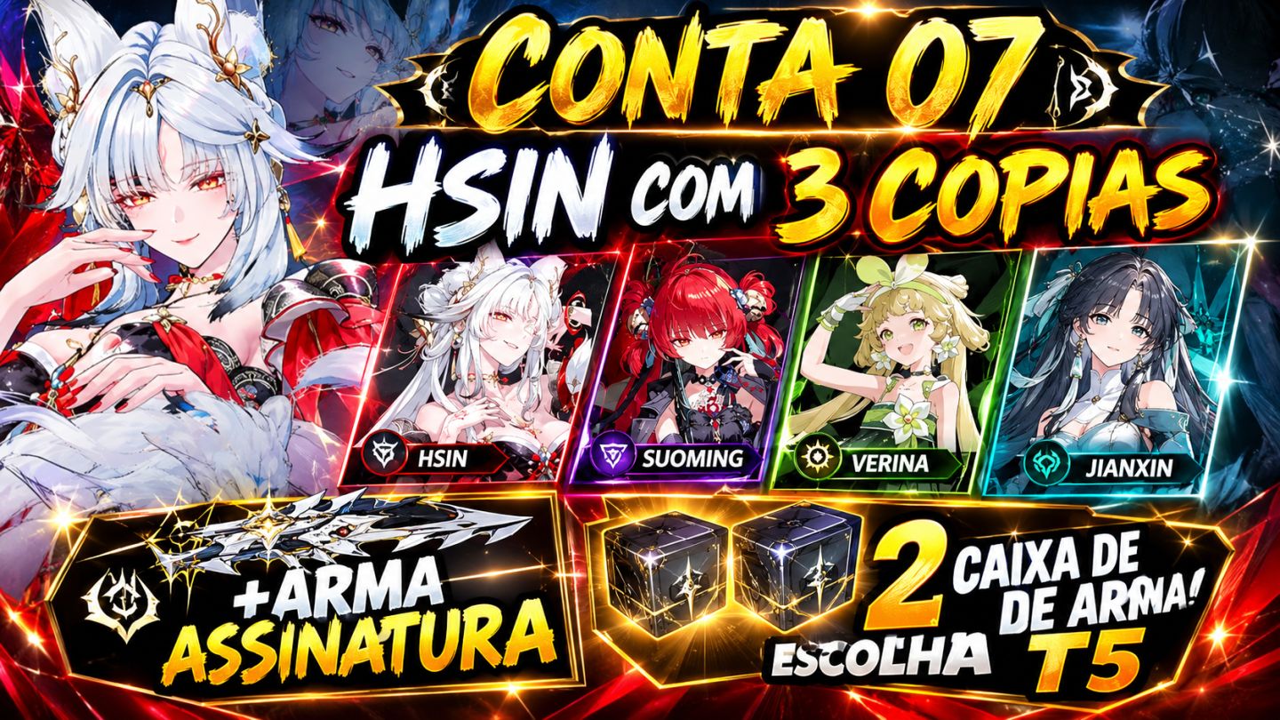 WUTHERING WAVES CONTAS REROLL PERSONAGENS + ASSINATURA HSIN+CHISA+SUOMING