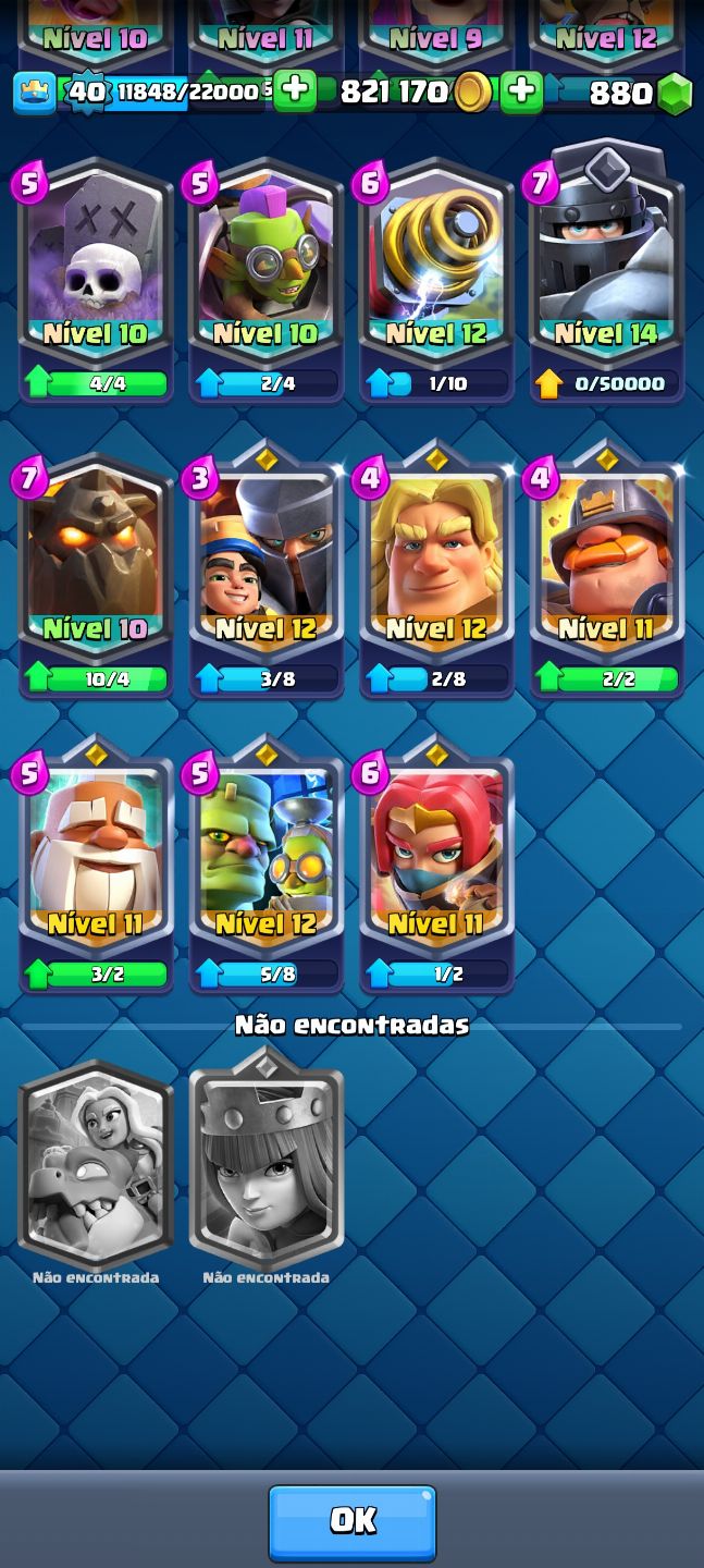 Clash Royale com 4 evoluções e arena 20