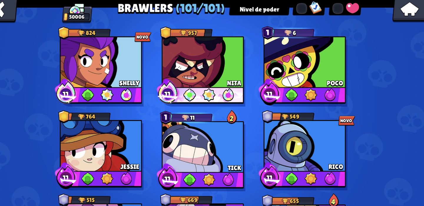 Conta de brawl stars com todos os brawlers e muito recurso