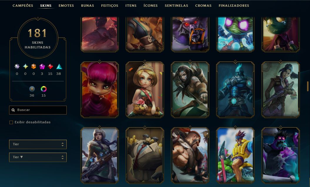 CONTA LOL | 181 SKINS | SEASON 2013
