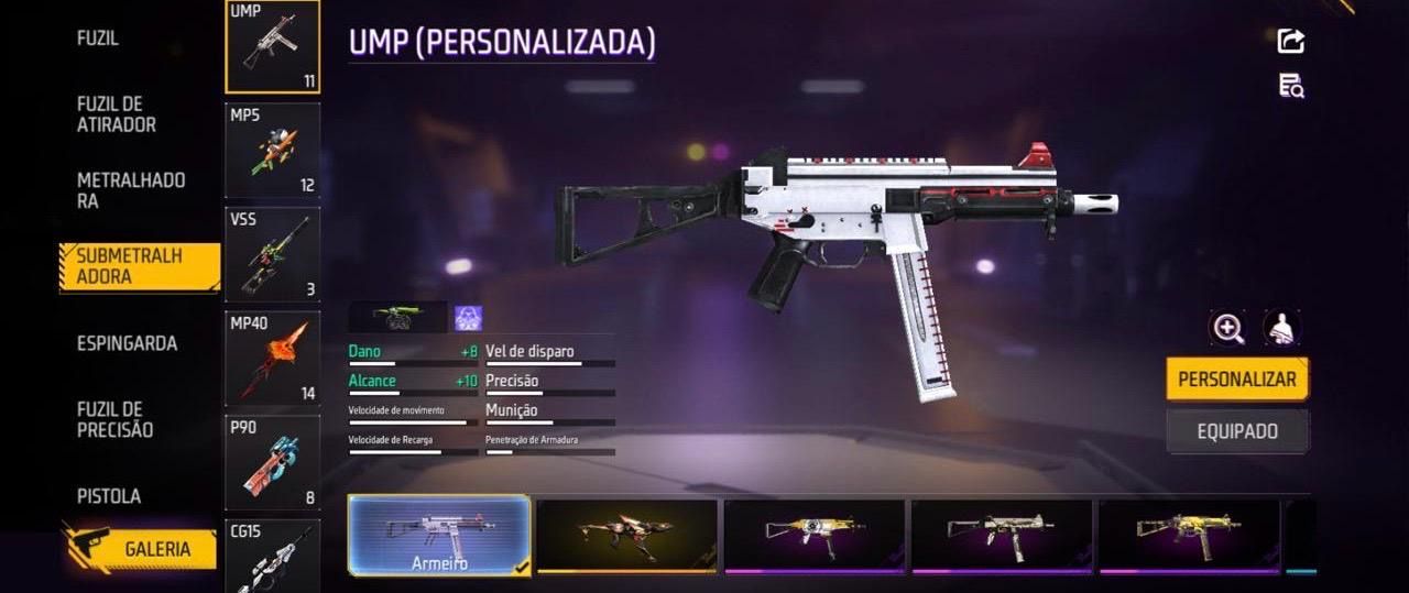Minha conta de Free Fire gemada
