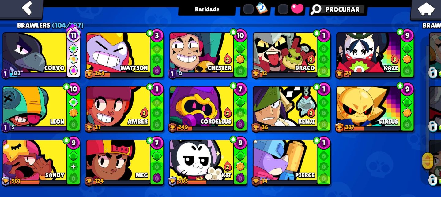 CONTA BRAWL STARS DE 2019 | 43.748 TROFÉUS | 104 BRAWLERS | 20 PRESTÍGIOS