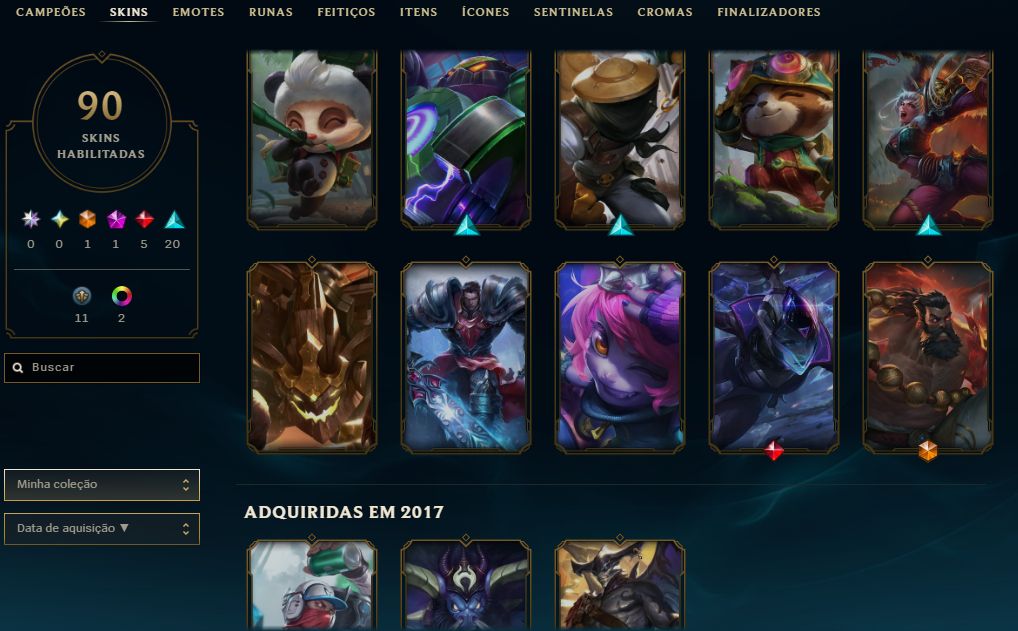 Conta LoL 51 Skins, Prata. Ultimate e Lendárias